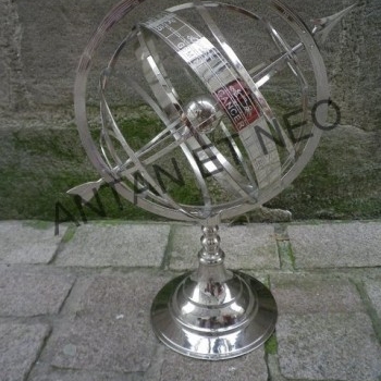 Globe Sphere armillaire Laiton Nickelé