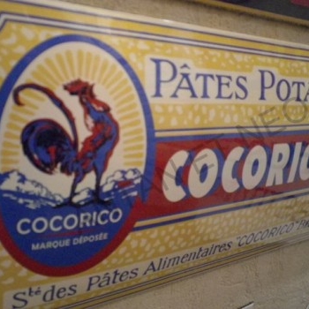 Plaque Email Pâtes Potages Cocorico Coq - Enamel TIN sign advertising EMAIL