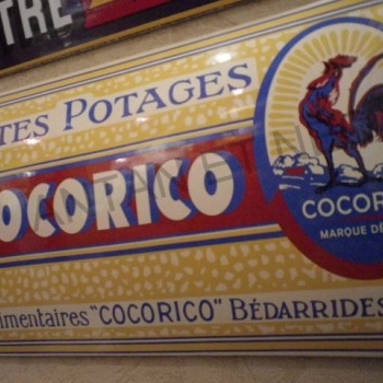 Plaque Email Pâtes Potages Cocorico Coq - Enamel TIN sign advertising EMAIL