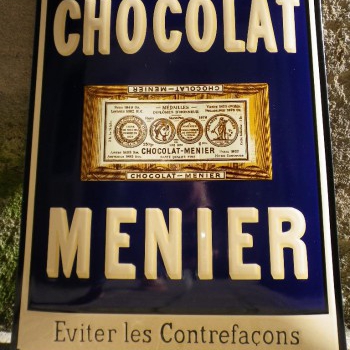 Plaque Email Chocolat MENIER - Enamel TIN sign advertising EMAIL