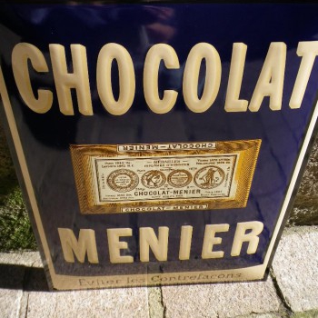 Plaque Email Chocolat MENIER - Enamel TIN sign advertising EMAIL