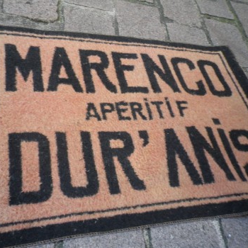 Ancien Tapis de Bar Marenco Dur Anis Apéritif Comptoir Estaminet Bistrot Tapis de Jeux