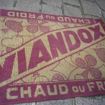 Ancien Tapis de Bar Viandox Beige Bordeaux Apéritif Comptoir Estaminet Bistrot Tapis de Jeux