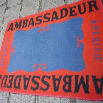 Ancien Tapis de Bar Ambassadeur Apéritif Comptoir Estaminet Bistrot Tapis de Jeux