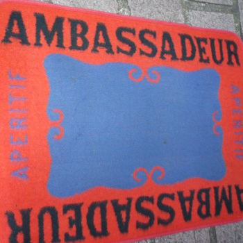 Ancien Tapis de Bar Ambassadeur Apéritif Comptoir Estaminet Bistrot Tapis de Jeux