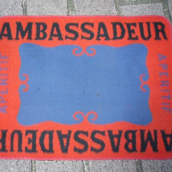 Ancien Tapis de Bar Ambassadeur Apéritif Comptoir Estaminet Bistrot Tapis de Jeux