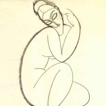 Figurine Modigliani Nu feminin Assis