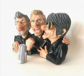0000- Figurines Bustes Eddy Mitchell + Johnny et Jacques Dutronc caricatures  les vieilles canailles-Bis