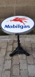 Guéridon Table Bistrot Acier Emaillé MOBILGAS - Enamel TIN sign advertising EMAIL