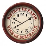 Horloge Pendule Bistrot de Paris - Vins de Bordeaux