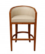 0000 - TABOURET DE BAR Pirogue BOIS et cuir BEIGE - design CHABAR43C-C5