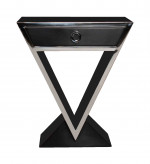 0000 - Console table appoint  Delta  1 Tiroir Bois LAQUÉE NOIR et METAL INOX IXTAP08-NOIR