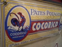 Plaque Email Pâtes Potages Cocorico Coq - Enamel TIN sign advertising EMAIL