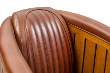 Fauteuil Club Canoé Riva - Cuir Marron Vintage 
