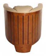  Fauteuil Club Pirogue - Cuir Beige - Mer - Bateau - Yacht CL43C-C5