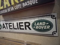 Plaque Email Bandeau LAND ROVER ATELIER - Enamel TIN sign advertising EMAIL