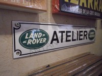 Plaque Email Bandeau LAND ROVER ATELIER - Enamel TIN sign advertising EMAIL