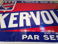 Plaque Emaillée HUILE KERVOLINE - Enamel TIN sign advertising EMAIL déco garage vintage