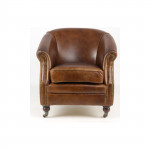 Fauteuil Club Cuir de Vachette modele élegance