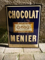 Plaque Email Chocolat MENIER - Enamel TIN sign advertising EMAIL