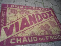 Ancien Tapis de Bar Viandox Beige Bordeaux Apéritif Comptoir Estaminet Bistrot Tapis de Jeux