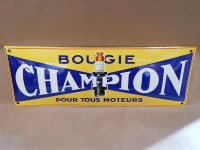 Plaque Email Bombée Bougies Champion - Enamel TIN sign advertising EMAIL