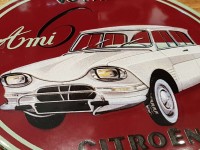 Plaque Email Bombée ami 6 CITROEN - Enamel TIN sign advertising EMAIL