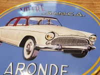 Plaque Email Bombée Simca Aronde - Enamel TIN sign advertising EMAIL