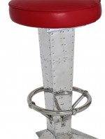 0000 - TABOURET DE BAR DC3 CUIR ROUGE