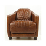Fauteuil cuir couleur cigare LE PRESTIGIEUX MC93