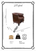 Fauteuil cuir couleur cigare Oxford MC140 