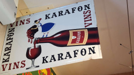 Antiquité Tole DOUBLE Face VINS KARAFON ANDREIS MARSEILLE